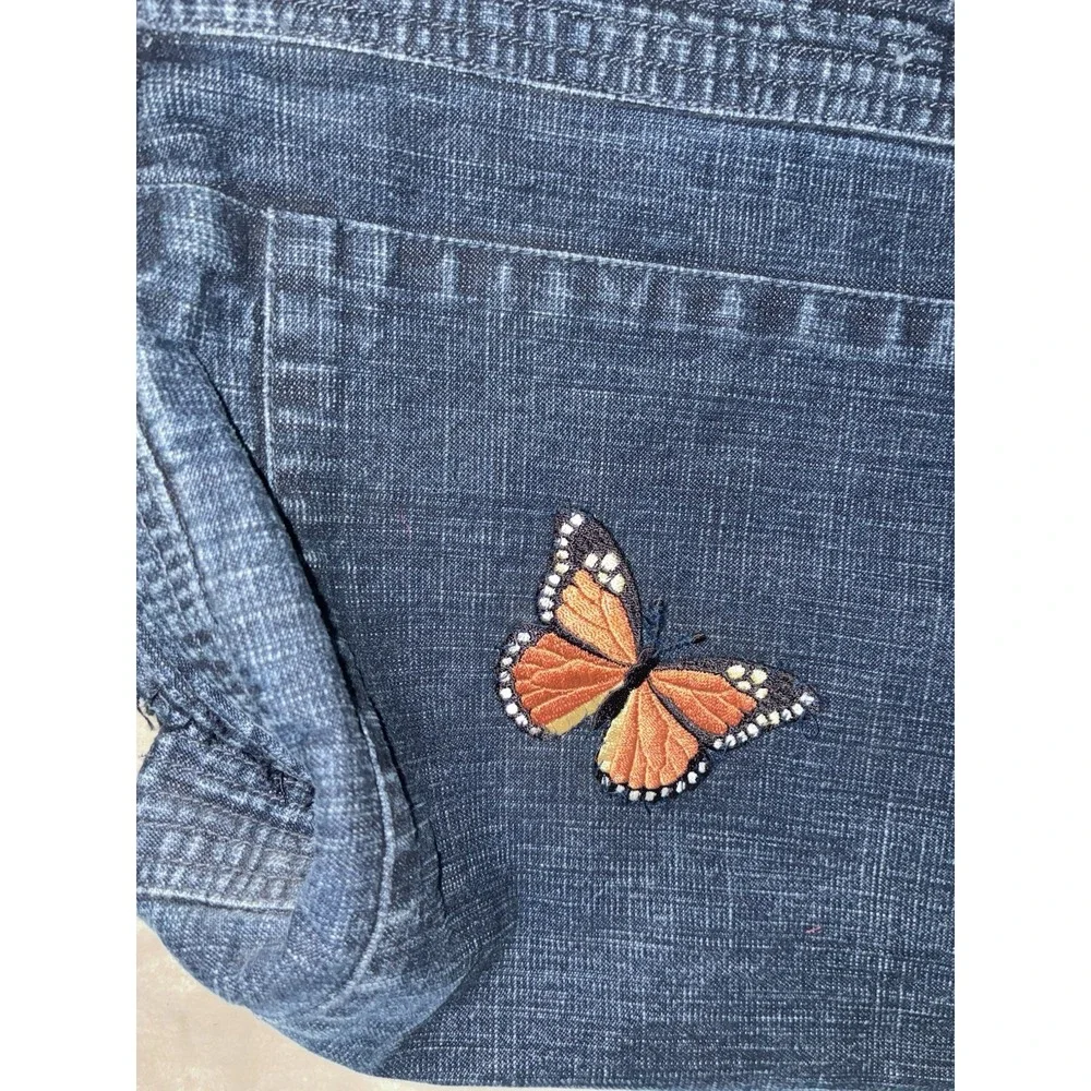 Vintage Reworked Denim Bag Looney Tunes Butterfly Up-cycled Handmade 20x16